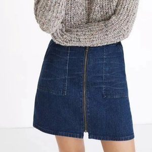 Madewell Zip Up Denim Utility Skirt (Size 29)